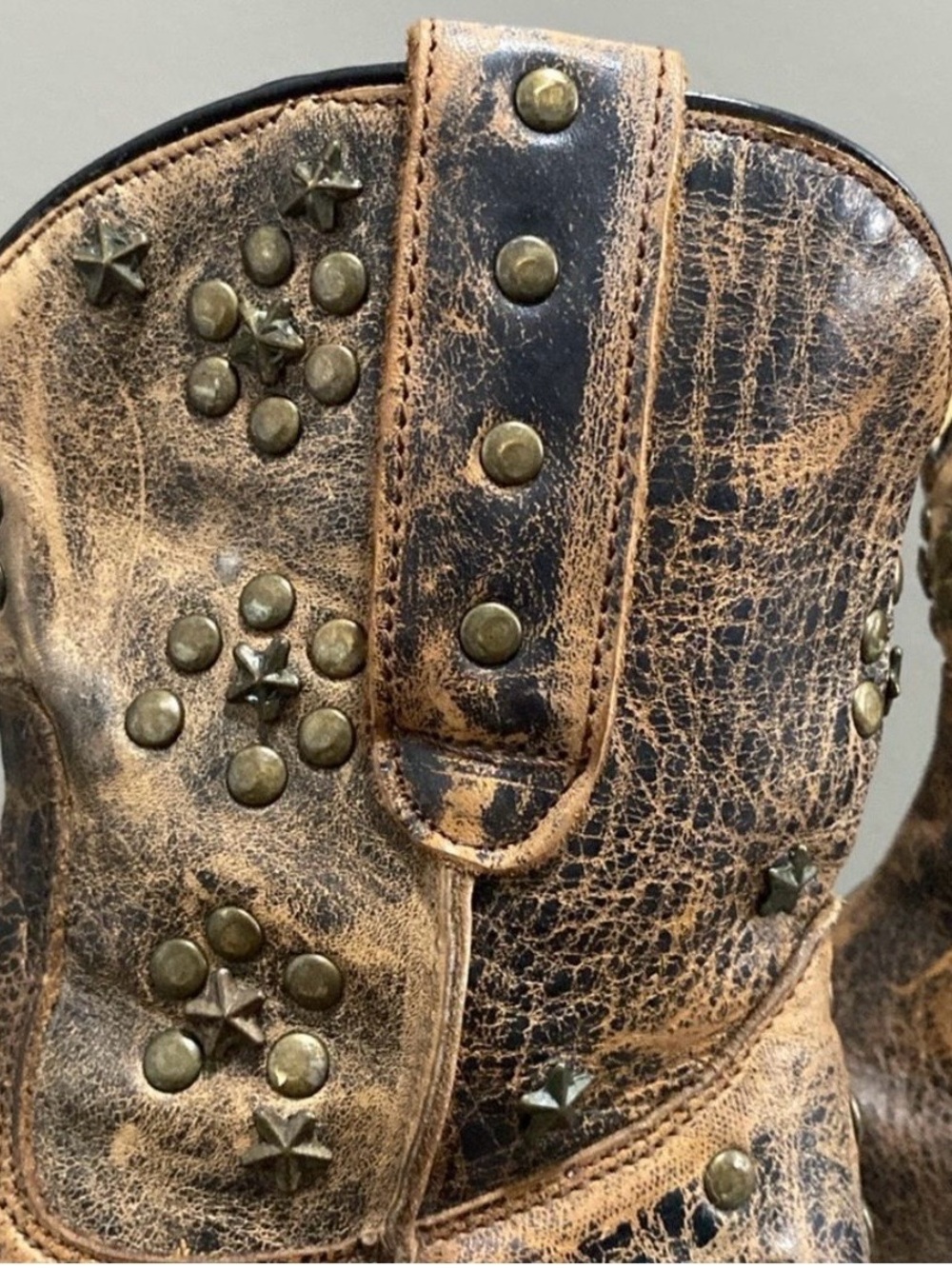 BED STU Cobbler Series Starling Studded Leather Boots Brown 6.5 - Picture 7 of 12